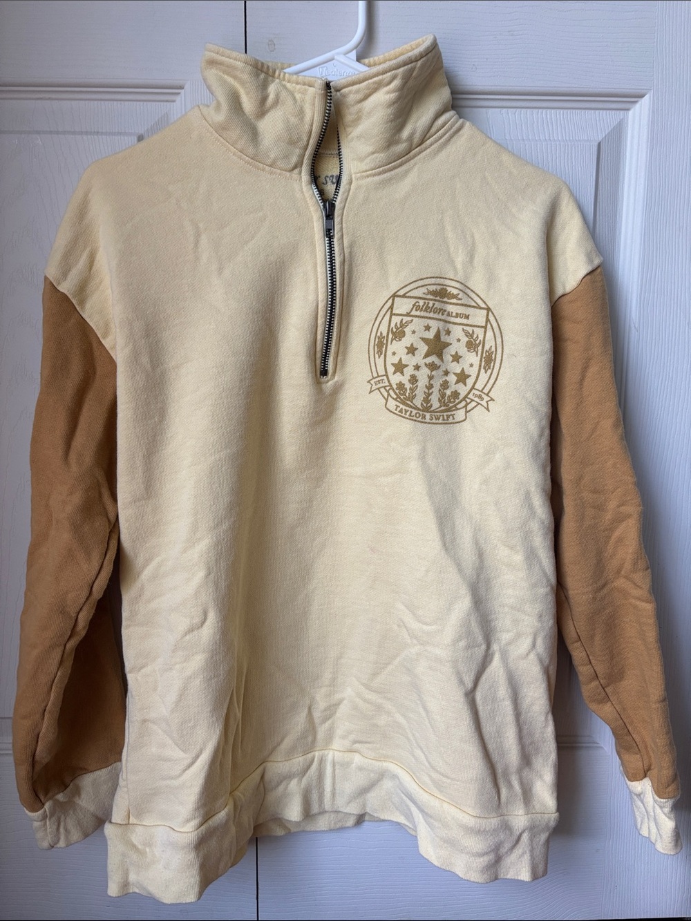 Taylor Swift folklore yellow Half-Zip Pullover Sweatshirt 1989 small  RARE HTF